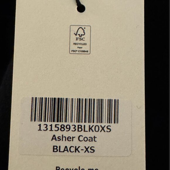 Reformation Asher Coat Black - Size XS - Picture 4 of 4